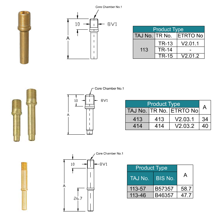 Brass Stem Without Rubber Base